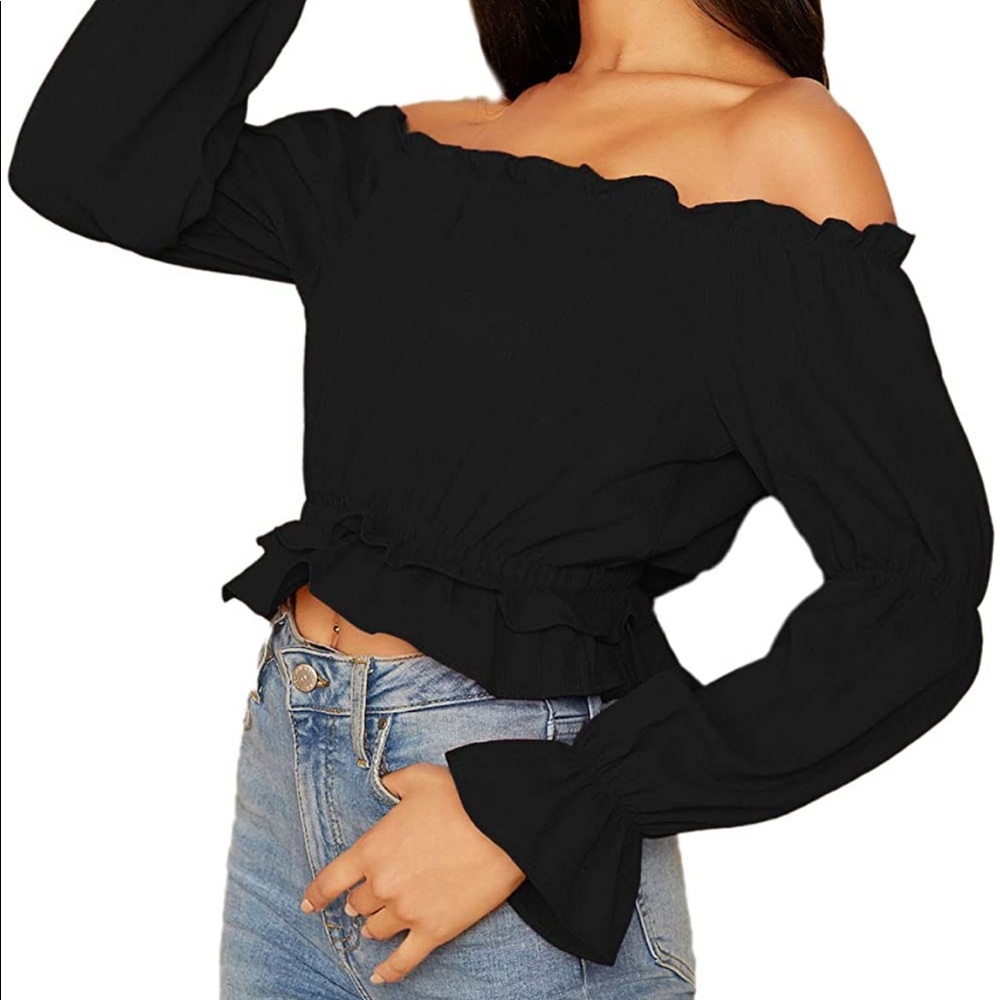 Off the shoulder ruffle top